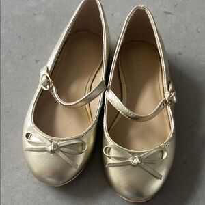 Janie and Jack Gold Dress Shoes with Bow
